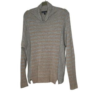 QUINN Cashmere Striped Cowl Neck Sweater, Women's Size M/L, Relaxed‎ Fit